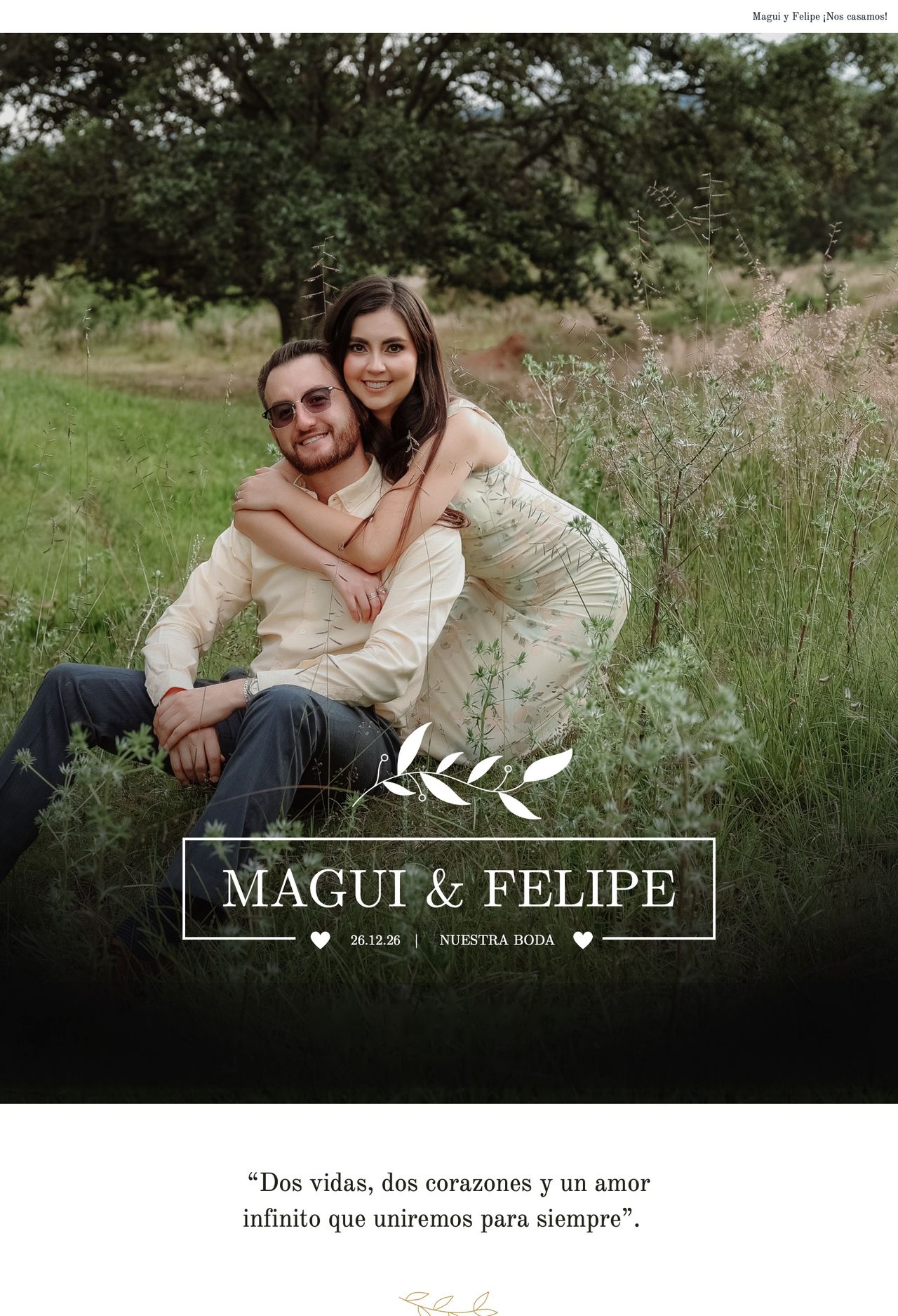 Magui y Felipe, nuestra boda, 26 de diciembre de 2026